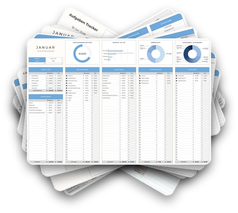 All-in-One Bundle: alle Vorlagen und Tracker als großer Stapel